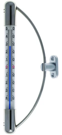 Termometer vindu rustfritt 22x8cm