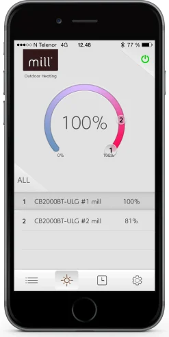 TERRASSEVARMER INFRARØD 2000W MED APP