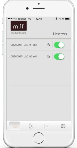 TERRASSEVARMER INFRARØD 2000W MED APP