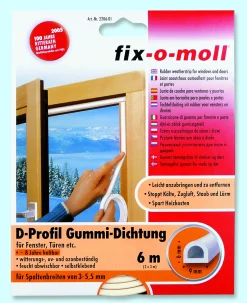 Tetningslist D 6m/9/6mm hvit