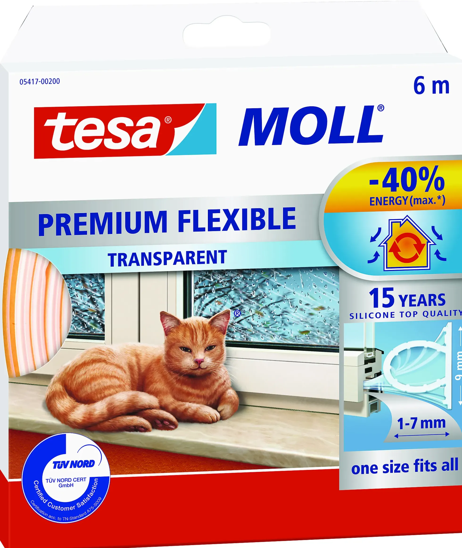 Tetningslist silikon 6m transparent