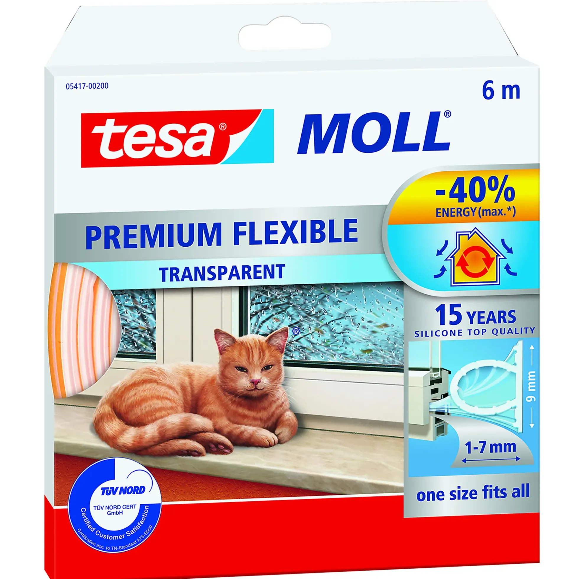Tetningslist silikon 6m transparent