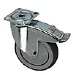TRANSPORTHJUL Ø125MM M/PLATE OG BREMS