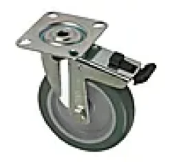 TRANSPORTHJUL Ø100MM M/PLATE OG BREMS
