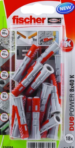Universalplugg Duopower 8x40 BK 18stk