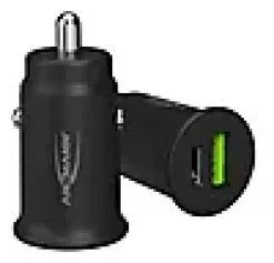 USB-lader til 12V Bil 1xUSB og 1xUSB-C ladeport