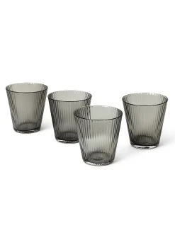 Vannglass munnblåst Smoke 26cl 4stk