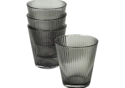 Vannglass munnblåst Smoke 26cl 4stk