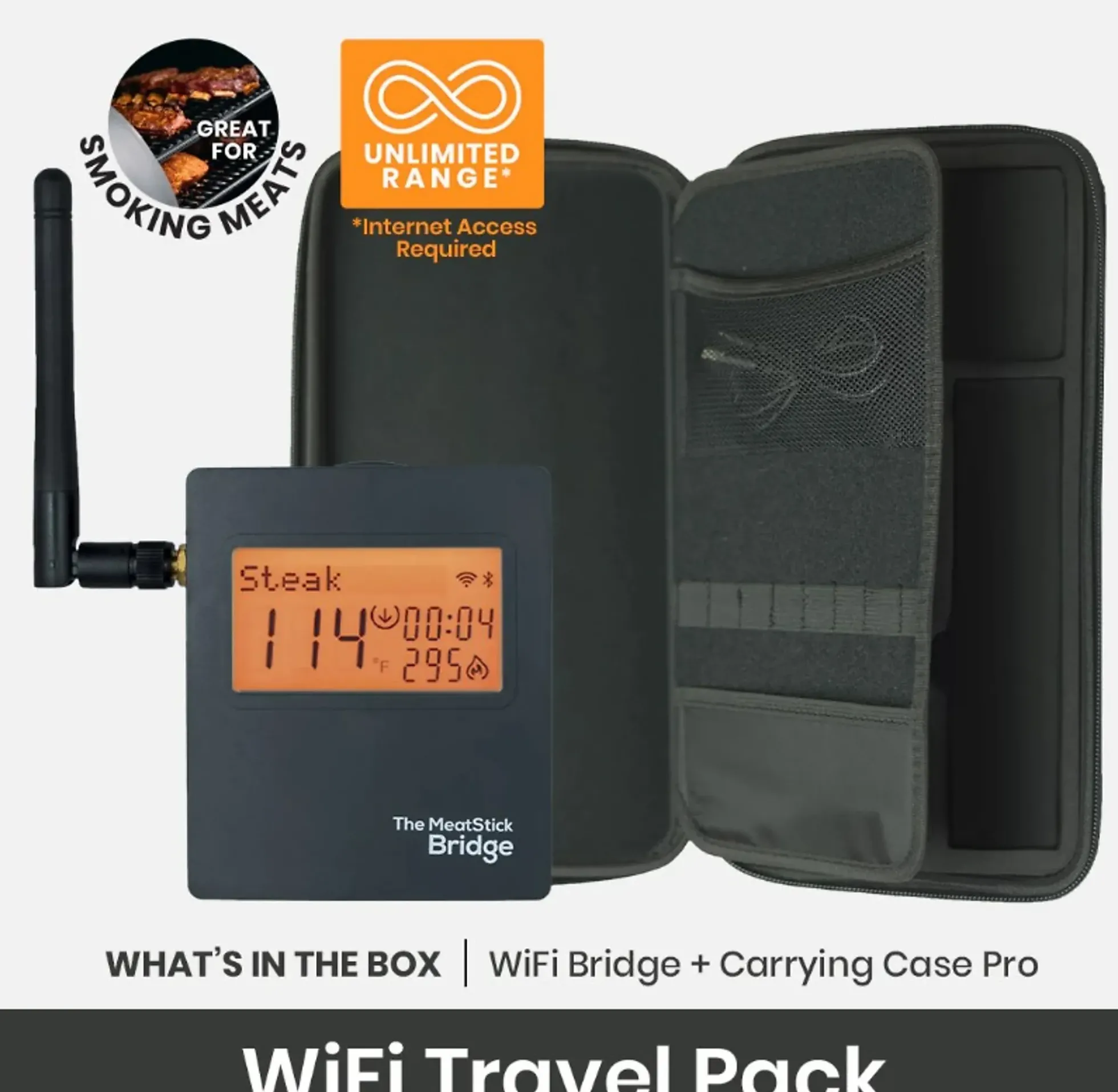 WIFI STEKETERMOMETER TRAVEL PACK (WIFI BRIDGE REISEVESKE)
