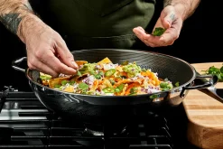 Wok med lokk 36cm hybrid